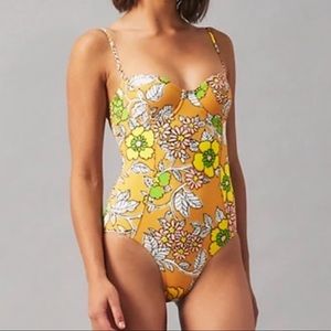 Tory Burch Printed Underwire Brown Wallpaper Floral